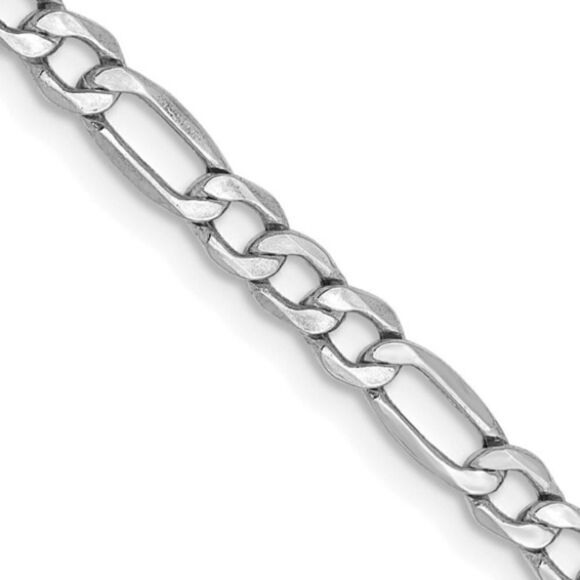 14k White Gold Figaro Chain. 20 inches - Picture 3 of 11